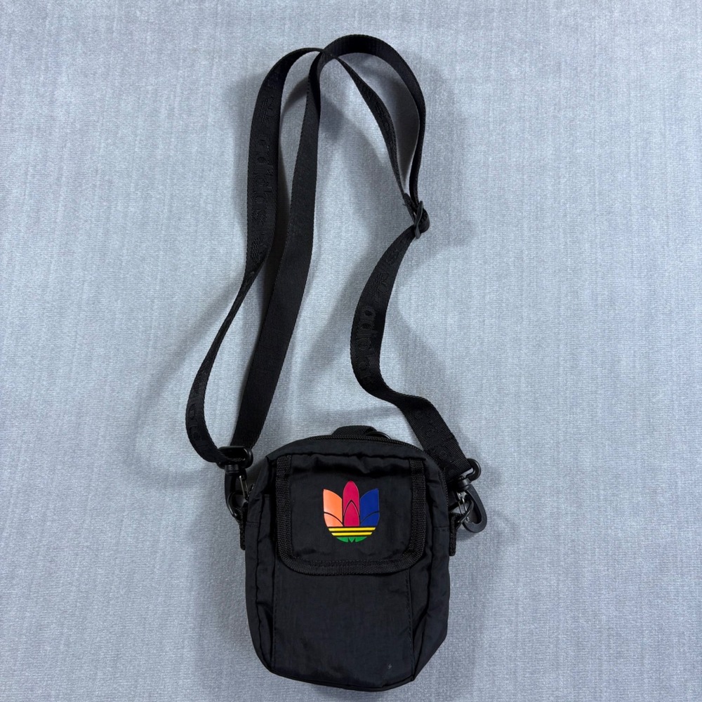 Adidas Crossbody Bag Unisex OS Black Multicolor Trefoil Festival Pouch Sport